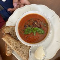 Soup of the day - tomato basil soup   at And 유 (Yu) Cafe in Jeju