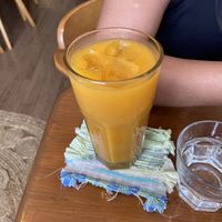 Fresh tangerine juice   at And 유 (Yu) Cafe in Jeju