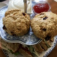 Scones with strawberry jam and cream  at And 유 (Yu) Cafe in Jeju