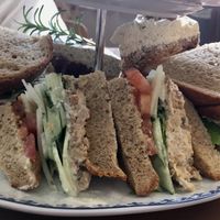 Sandwiches and cake (carrot and earl grey lemon)  at And 유 (Yu) Cafe in Jeju