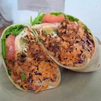 Vegan pulled pork wrap  at And 유 (Yu) Cafe in Jeju