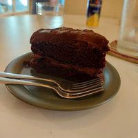 Dark chocolate cake at And 유 (Yu) Cafe in Jeju