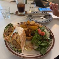 Chicken wrap at And 유 (Yu) Cafe in Jeju