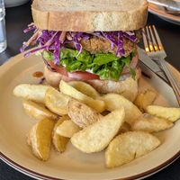 Chickn burger at And 유 (Yu) Cafe in Jeju