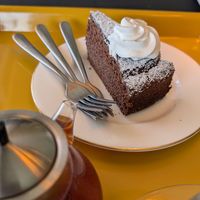 Chocolate cake at And 유 (Yu) Cafe in Jeju