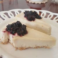 Vegan cheesecake at And 유 (Yu) Cafe in Jeju