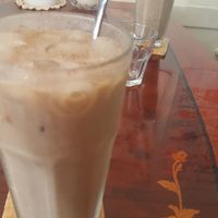 Delicious cold brew with soy milk at And 유 (Yu) Cafe in Jeju