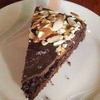 Chocolate cake at And 유 (Yu) Cafe in Jeju