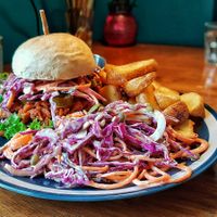 pulled pork burger at And 유 (Yu) Cafe in Jeju