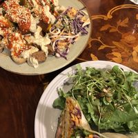 Vegan cheese steak sandwich, tempeh wrap at And 유 (Yu) Cafe in Jeju