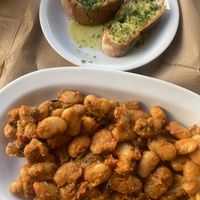 Bread with garlic and Giant beans  at Maro Tavern in Naxos