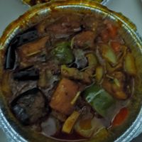 Eggplant, very oily at Saber's Taste of India in Kingston