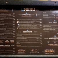 Cardápio at Manuê in Paraty