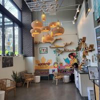 Seating area by tills at Pinoyshki in Seattle