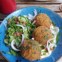 Vegan arancini interpretation at Lille Brunch & Lunch in Tenerife