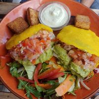 Vegan arepa at Lille Brunch & Lunch in Tenerife