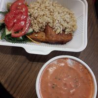 Lunch box and gazpacho at Little Green in Lviv