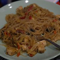 Noodle dish at Little Green in Lviv