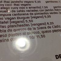 Opciones veganas at Séptimo Arte in Conil De La Frontera