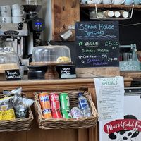 Lots of mentions of vegan food  at School House Cafe in Cheltenham
