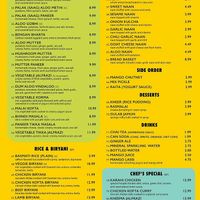 Menu: Page 2 at Noori in San Francisco