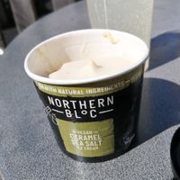 Vegan salted caramel ice cream at Riverside Garden Centre in Bristol