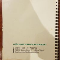 Menu 15/15 at Vuon Chay in Ho Chi Minh City