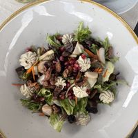 Homemade goat cheese salad  at Veganeeta Home in Balatonalmadi