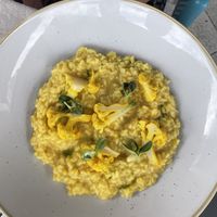 Saffron cauliflower risotto  at Veganeeta Home in Balatonalmadi