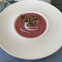 cold fruit summer soup  at Veganeeta Home in Balatonalmadi