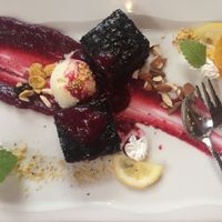 Vegan warm Brownie with Icecream at Veganeeta Home in Balatonalmadi