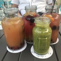 Lemonade and green smoothie  at Veganeeta Home in Balatonalmadi