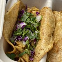 Taco comes with a really hot sauce! I took it aside. 😅 The taco is 😋😋👌🏻  at Fruit Gallery in Venice