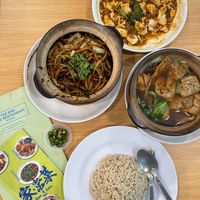 Bak Kut Teh with Brown Rice, Ma Po Tofu, Claypot Loh Shu Fun (request for no egg) at Tze Ern Vege Restaurant 慈恩素食 in Kuala Lumpur