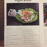 Page 1 of the clearly labeled Vegan Menu  at Bambu Chinese Brasserie in Rome