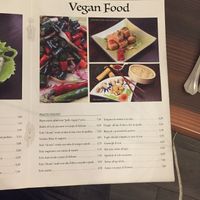 Page Two of the clearly labeled vegan menu  at Bambu Chinese Brasserie in Rome
