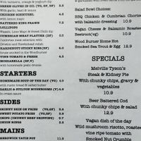 Menu with vegan options at Hardknott Bar & Cafe in Eskdale