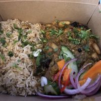 Malaysian curry with rice  at Hardknott Bar & Cafe in Eskdale