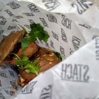 Vegan chicken and avocado at Stach Cafe in Amsterdam