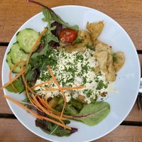 Gnocci with salad   at Gasthof Falkenhorst in Burig