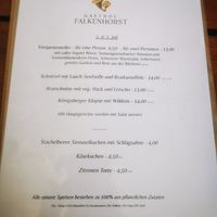 Menü at Gasthof Falkenhorst in Burig