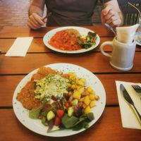 Bratschnitte + Schnitzel at Gasthof Falkenhorst in Burig