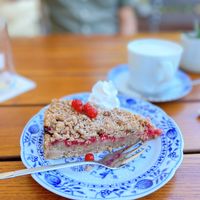 Johannisbeerenstreuselkuchen at Gasthof Falkenhorst in Burig