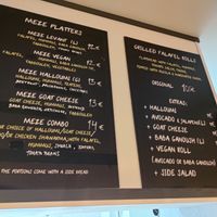 Menu, including meat. at Levant - Kallio in Helsinki