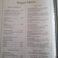 Their vegan menu :) at The White Hart Tearoom in Leek