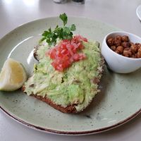 Avocado on toast with chickpeas at Delish in Hout Bay