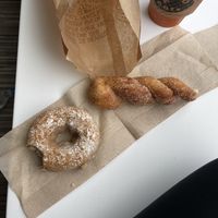 french toast donut and cinnamon twist  at Mighty-O Donuts - Denny Triangle in Seattle