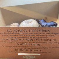 Love this messaging on the box  at Mighty-O Donuts - Denny Triangle in Seattle