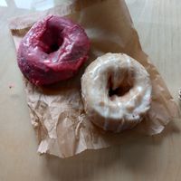 "chocolate raspberry" and "good ol glazed" at Mighty-O Donuts - Denny Triangle in Seattle