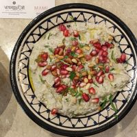 Babaganouch : eggplant caviar with tehina, pine nuts and pomegranate at Levantine in Paris